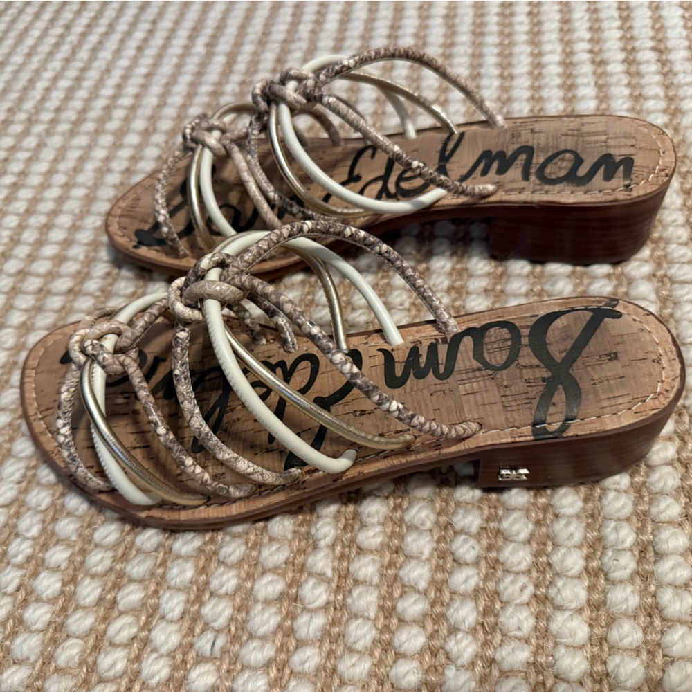 Sam Edelman Women's Beige and Cream Sandals